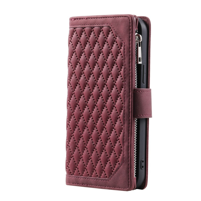 Til Samsung Galaxy A17 5G / A26 5G Zipper Wallet Case Rhombus Telefoncover