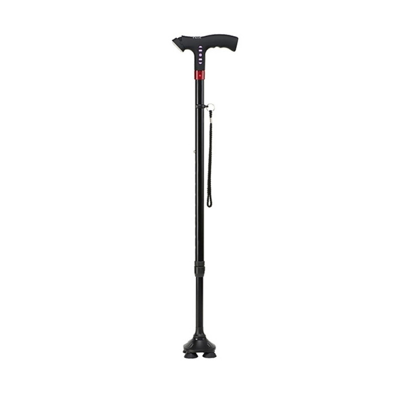 Adjustable Cane Walking Stick LED Light FM Radio MP3 Smart Safety Cane with Fall Alarm