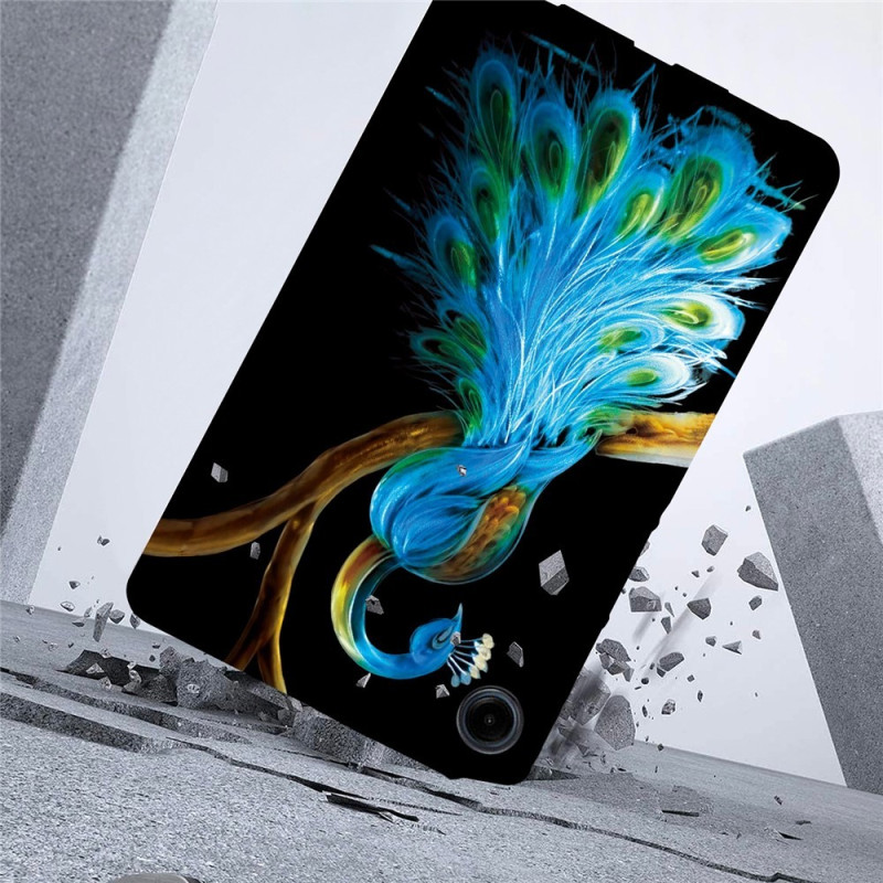 Samsung Galaxy Tab A11 / A9 Suojakotelo Kuviopainatus Ohut TPU Tablettisuojus Peacock