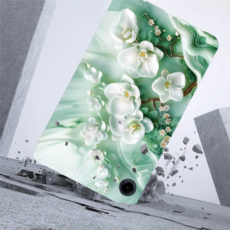 For Samsung Galaxy Tab A11 / A9 Case Pattern Printing Slim TPU Protective Tablet Cover Jade