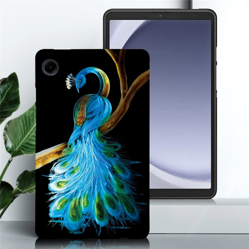 For Samsung Galaxy Tab A11 / A9 Case Pattern Printing Slim TPU Protective Tablet Cover Peacock