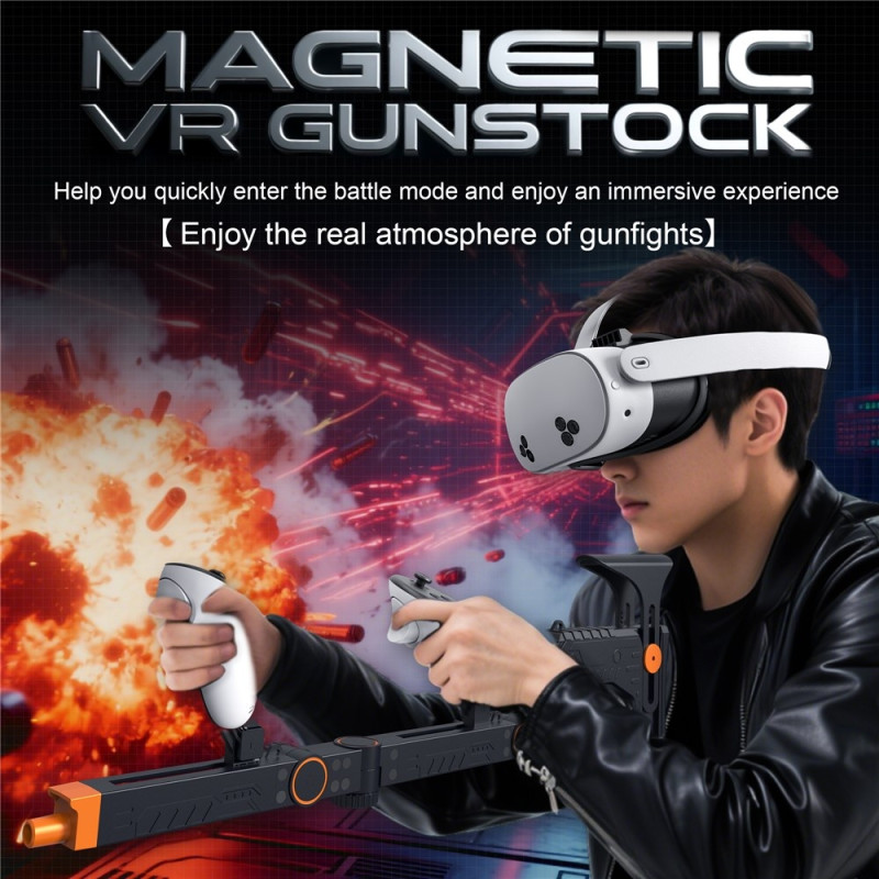 STARTRC GAMES För Meta Quest 3S  Quest 3 Magnetisk VR-pistolkolv Skjutspel