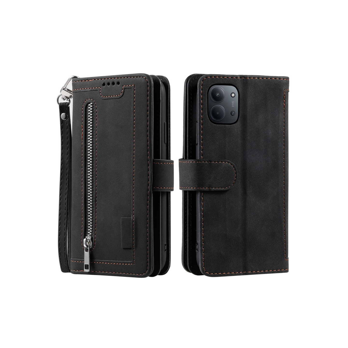 Xiaomi Redmi 15C Kuori Vetoketjutaskulla ja 9 Korttipaikalla