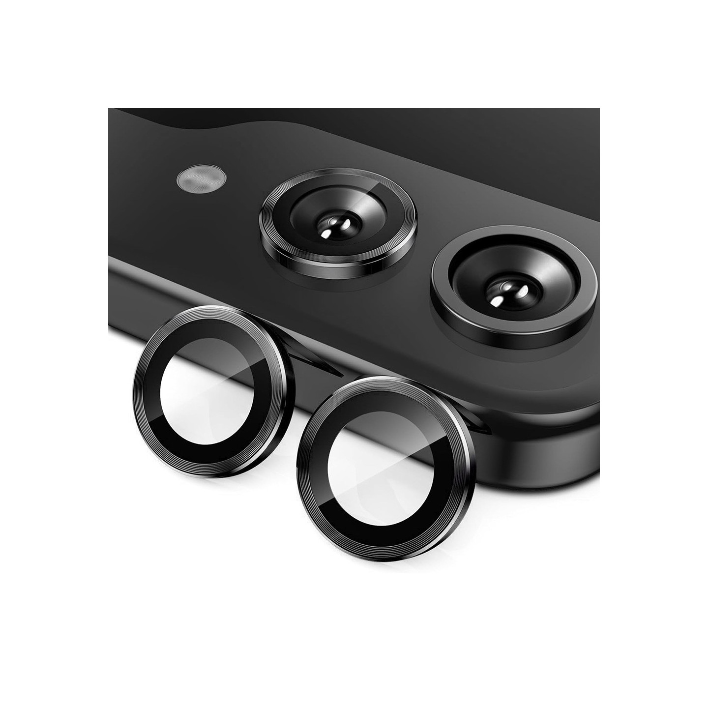For Samsung Galaxy Z Flip7 5G Camera Lens Protector ENKAY Metal Ring Lens Film - Black