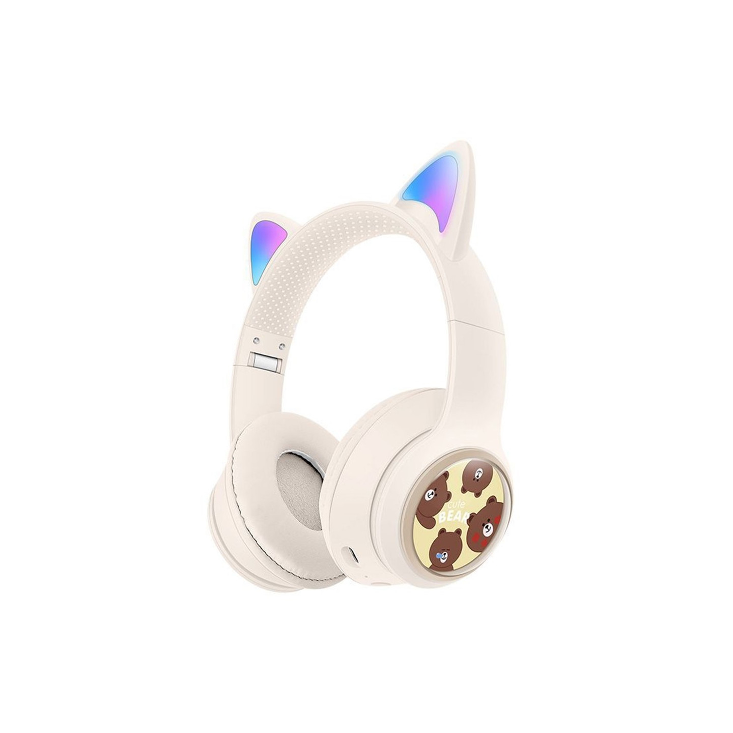 Trådlösa On-Ear hörlurar Glödande Kattöra Bluetooth Gaming Headset - Khaki