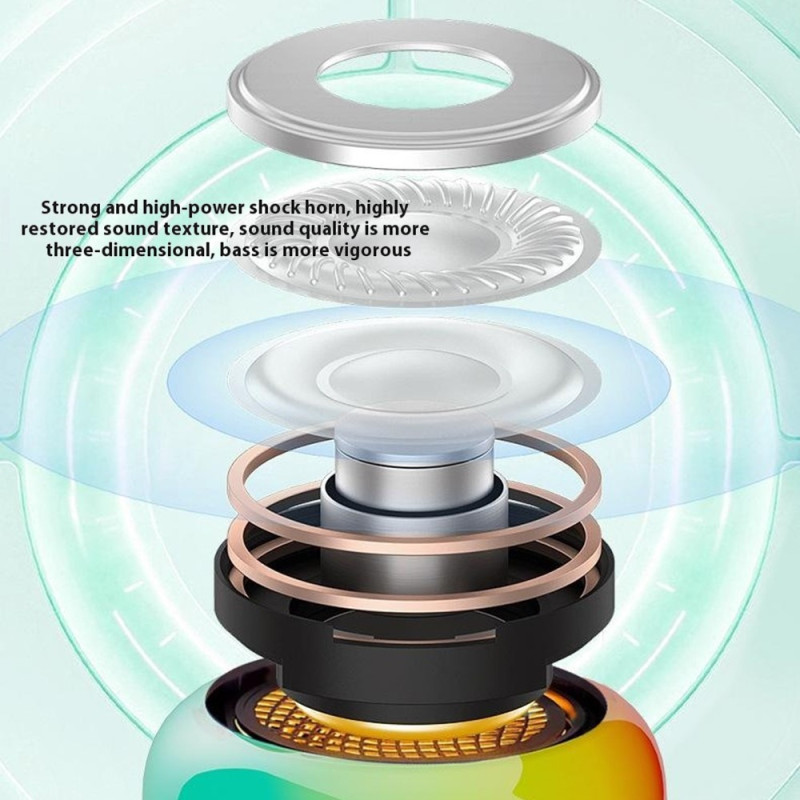 Kaiutin Bluetooth Stereo Surround Langaton Mini Subwoofer RGB-valolla - Valkoinen