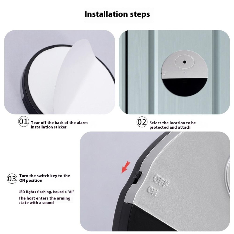 Vibration alarm for door window 125dB Anti-theft alarm Sensor Protection Security