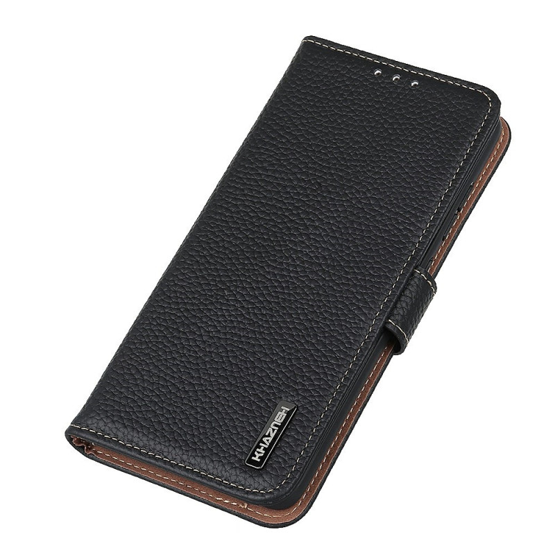 KHAZNEH For Samsung Galaxy XCover7 Pro Etui Ekte Kuskin Lær Flip Telefondeksel - Svart