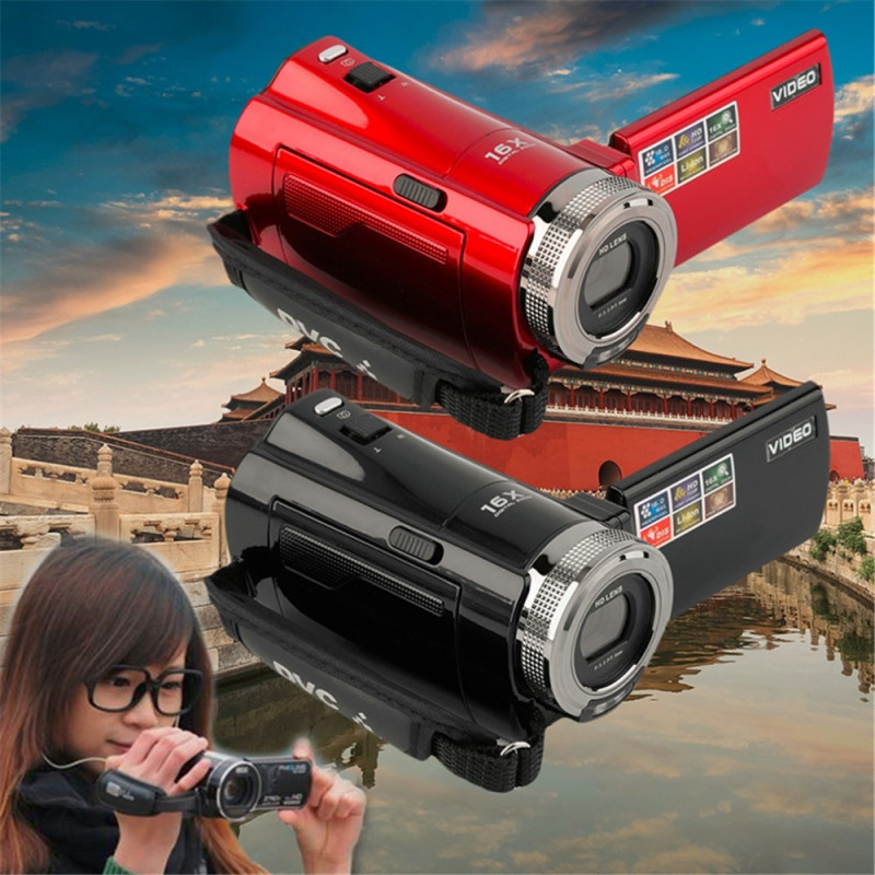 16MP HD 1080P Camcorder 16X Zoom Digital Camera Night Vision Anti-Shake - Red