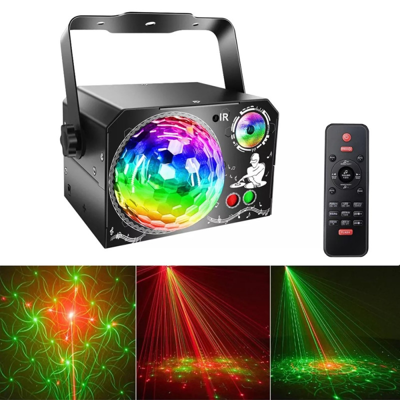 Magic Ball -laservalo L150MW 4-in-1 -laserlamppu, näyttämöjuhlat, disko, taikapallolamppu