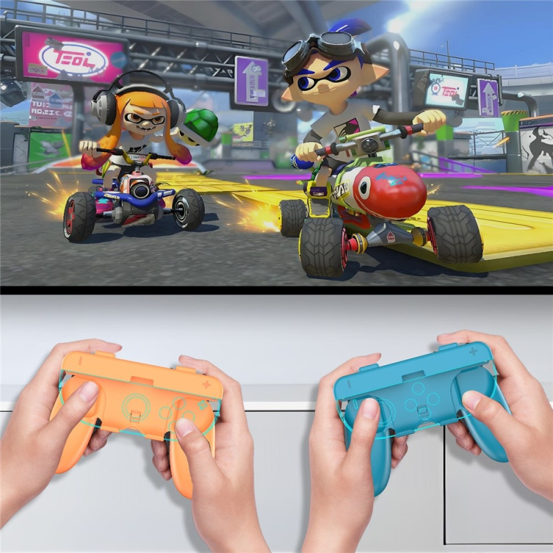 Kompatibel med Nintendo Switch 2 Joy-Con-kontrollergrepsett skallveske - blå + rød