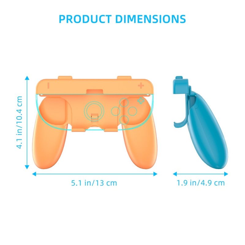 Kompatibel med Nintendo Switch 2 Joy-Con Controller Grip Set Shell Case - Blå + Rød