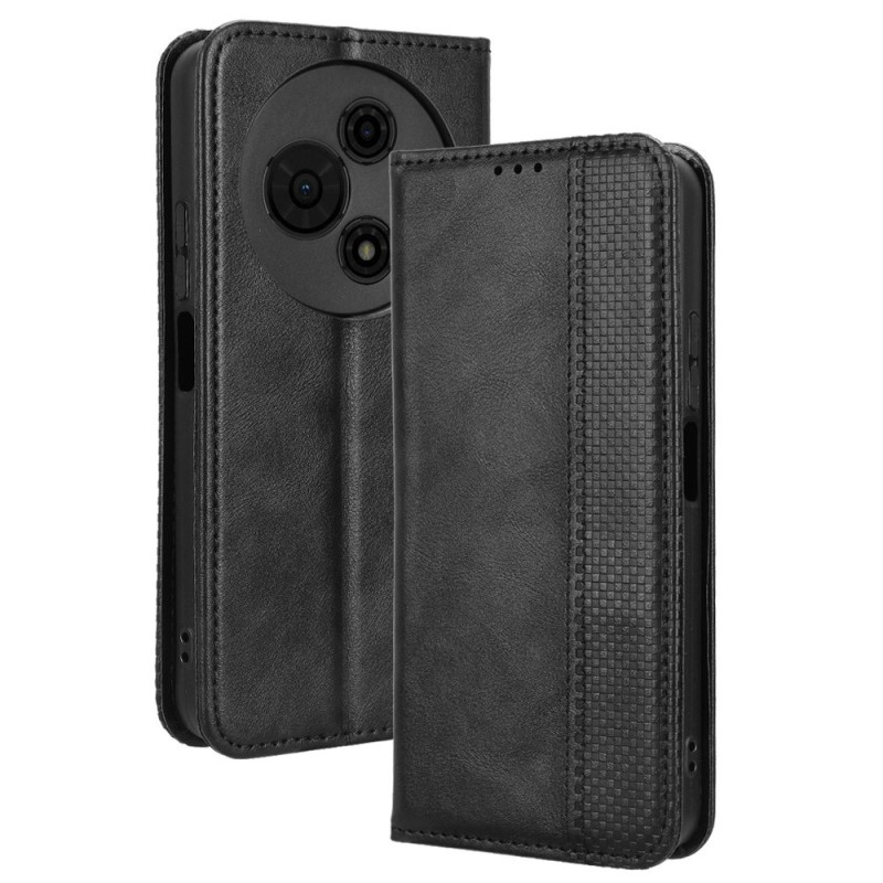 For TCL 605 4G / 60 SE Case Wallet Stand Retro Texture Phone Cover - Black