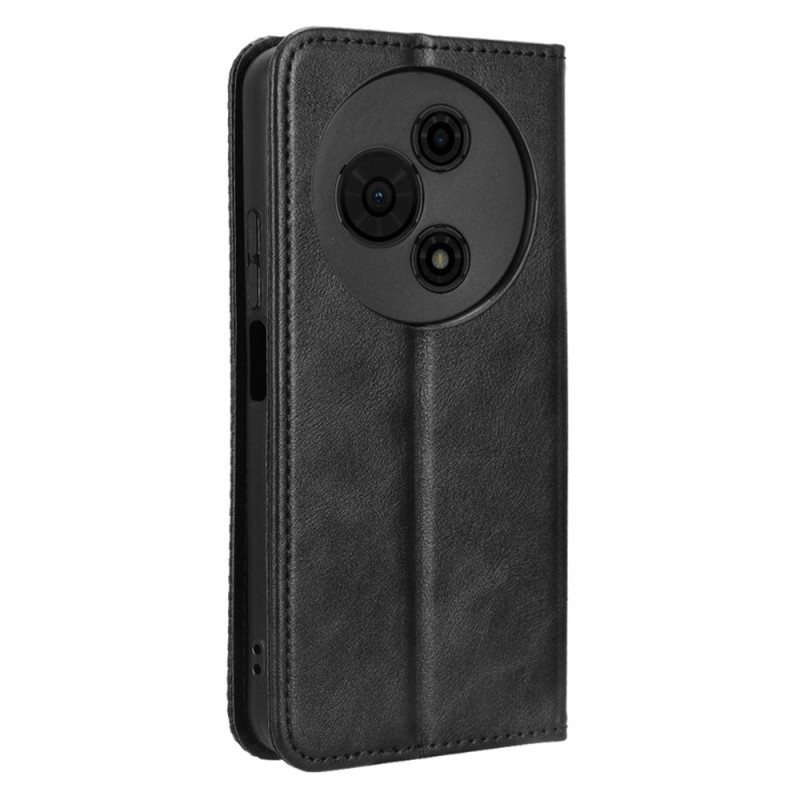 Til TCL 605 4G / 60 SE Etui Pung Stativ Retro Tekstur Telefoncover - Sort