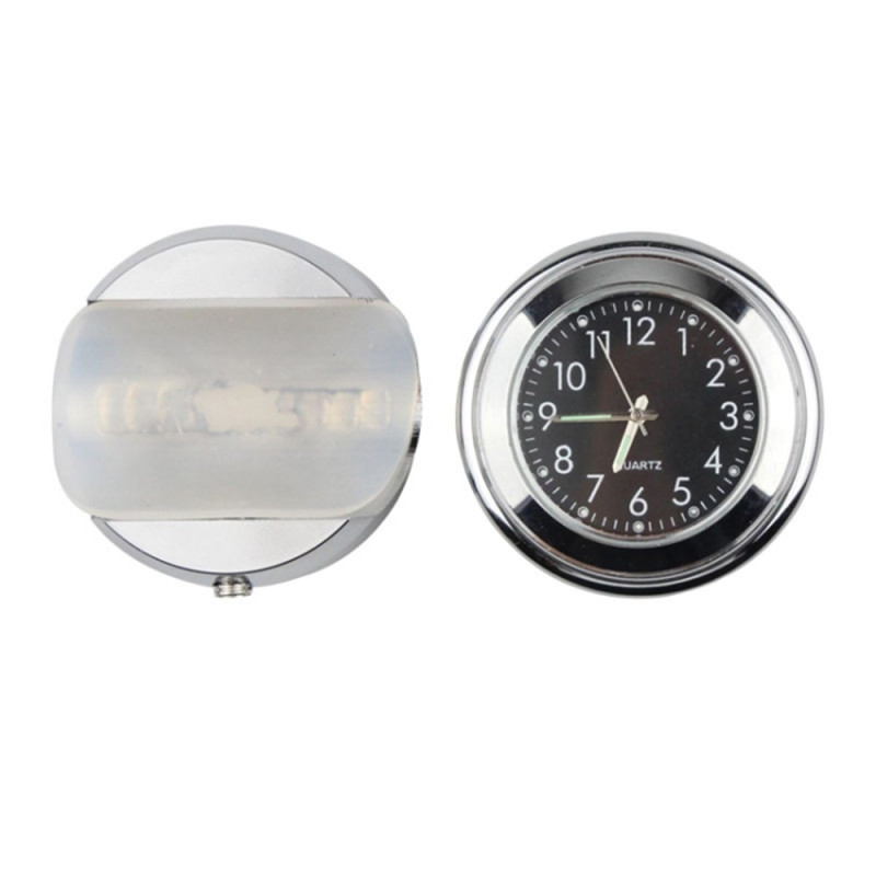 Thermometer For Motorcycle 22-25.4mm Handlebar Luminous - Silver Shell White Dial