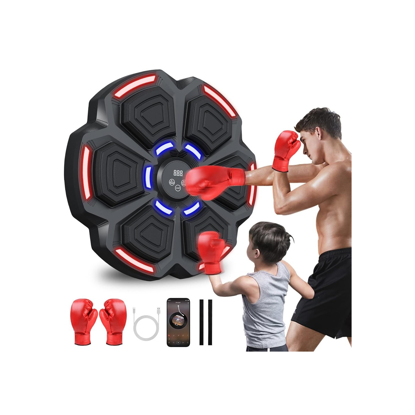 Train Boxing wall mounted music boxing digital boxing equipment + gloves