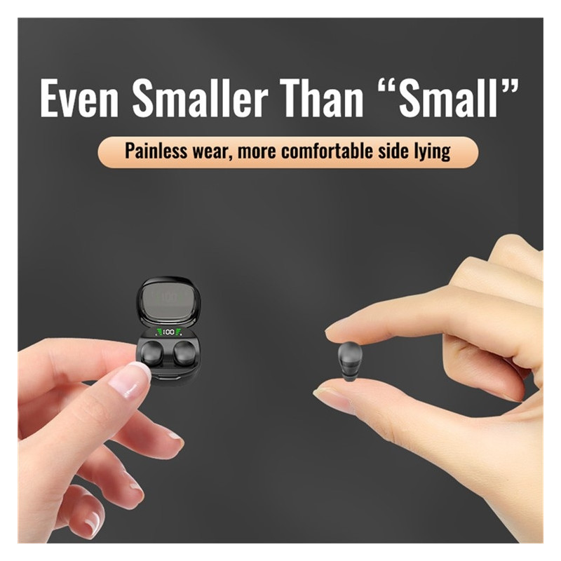 Wireless Headphones In-Ear HiFi Stereo Sound Bluetooth -Sleep HD Bass Sound - Beige