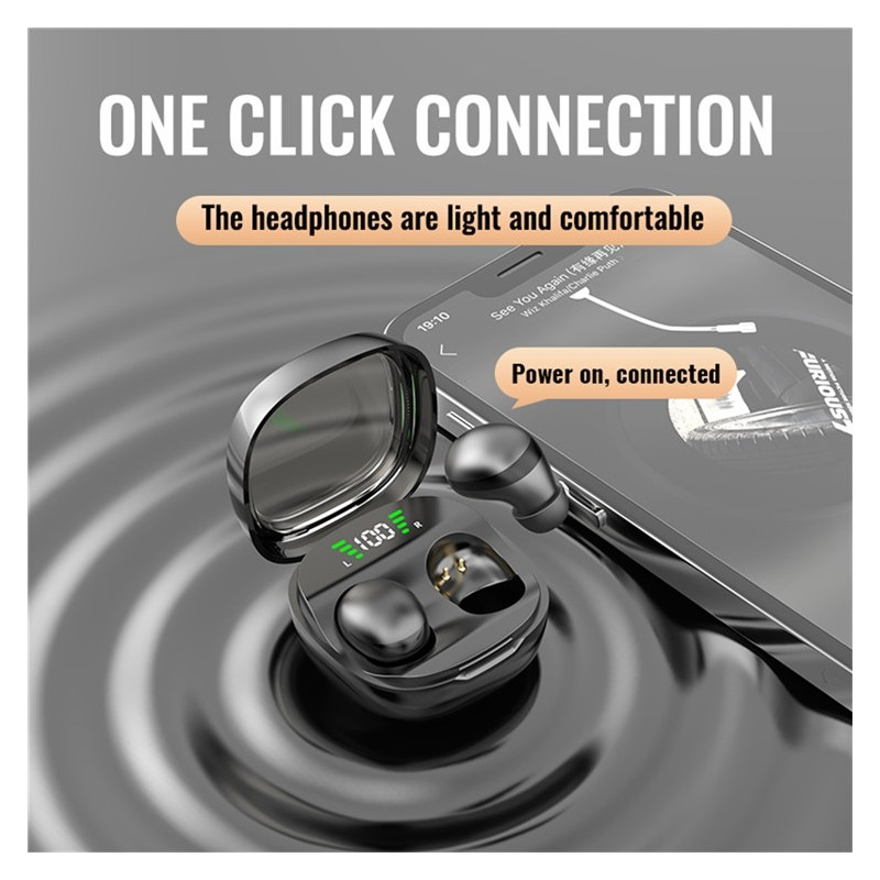 Trådløse hovedtelefoner In-Ear HiFi Stereolyd Bluetooth -Sleep HD Baslyd - Sort