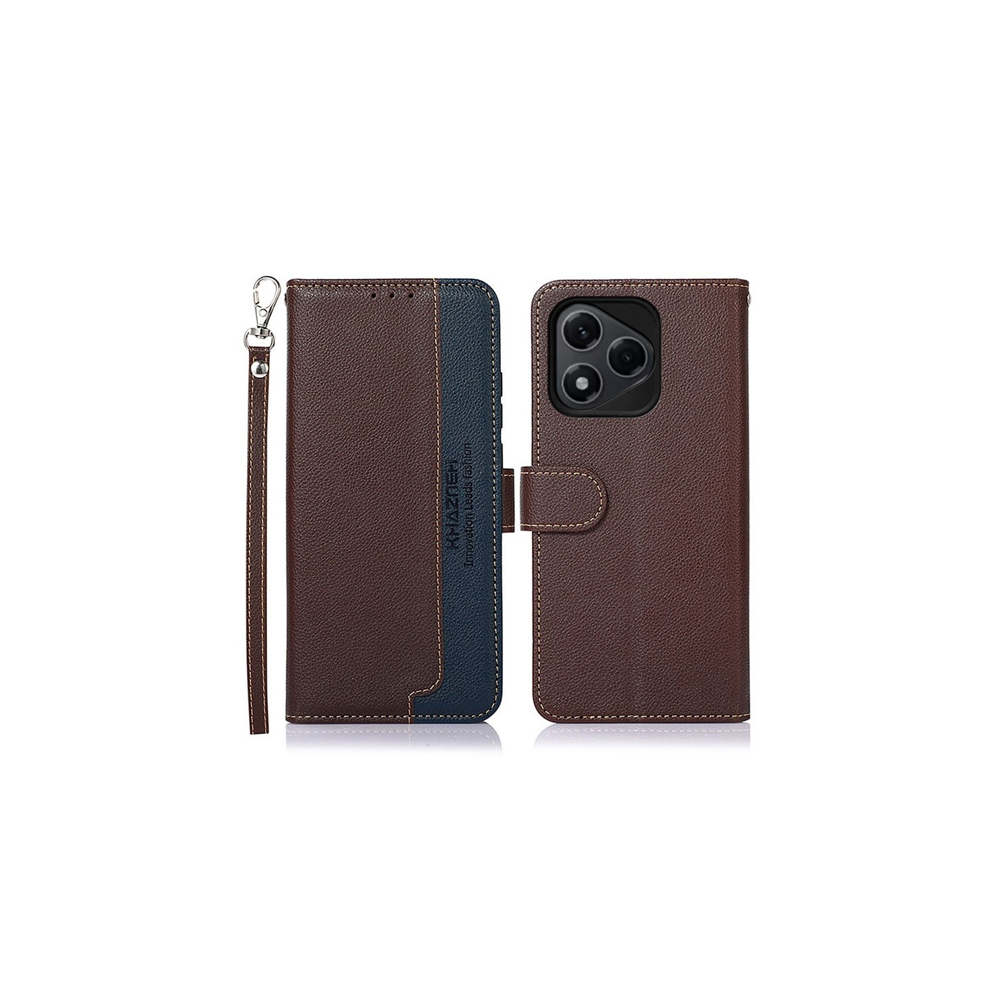 KHAZNEH Phone Cover for Honor 400 Lite 5G - Brown/Blue