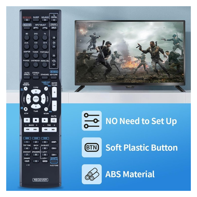 Fjernkontroll Utskiftning for AXD7586 for Pioneer AV-receiver Stereo System