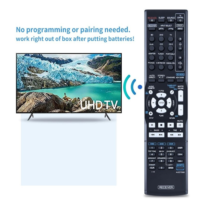 Remote Control Replacement for AXD7586 For Pioneer AV Receiver Stereo System