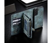 CASEME Samsung Galaxy S21+ (Plus) Retro läder plånboksfodral Blå
