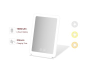 Vikbar bärbar LED Sminkspegel med 3X förstoring