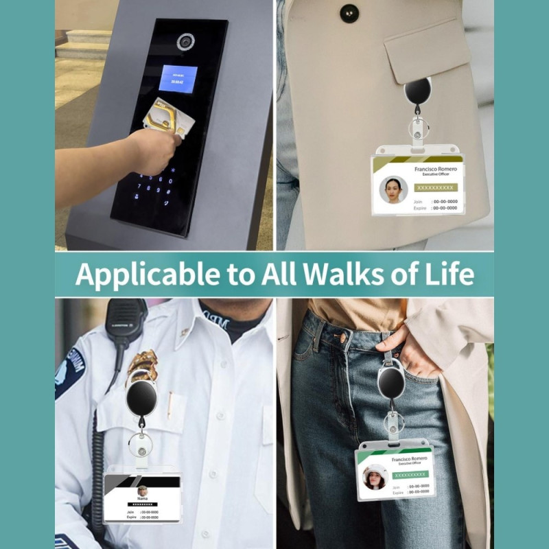 Kortholder PS-holder med dobbel ID-kortholder og teleskopspenne