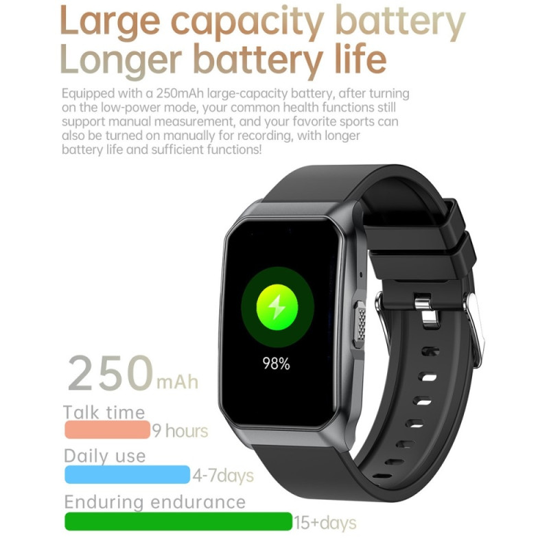 Smart Watch Call Bluetooth Health Monitor Fitness Tracker Smartwatch - Red