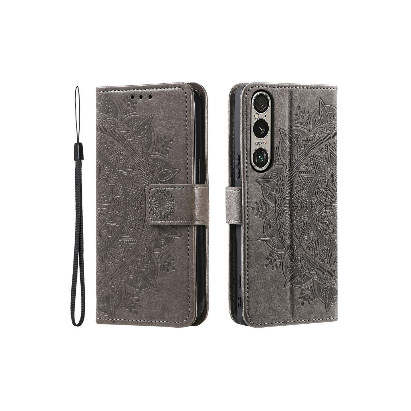 Sony Xperia 1 VII -lompakkokotelon kuoren kuoren Mandala-kukkakuvio