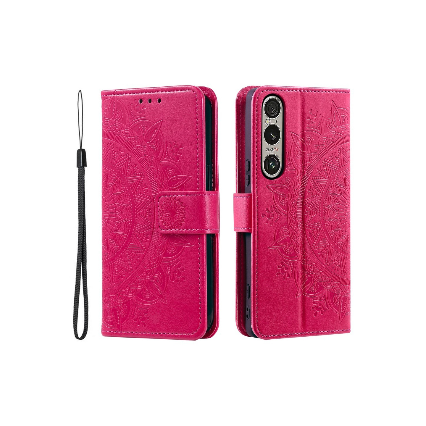 Sony Xperia 1 VII -lompakkokotelon kuoren kuoren Mandala-kukkakuvio