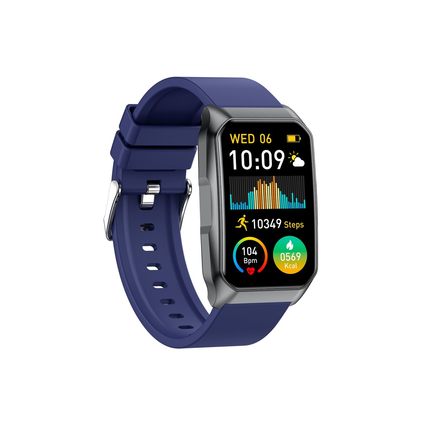 Smartwatch med opkald Bluetooth-sundhedsmåler Fitnesstracker Smartwatch - Blå