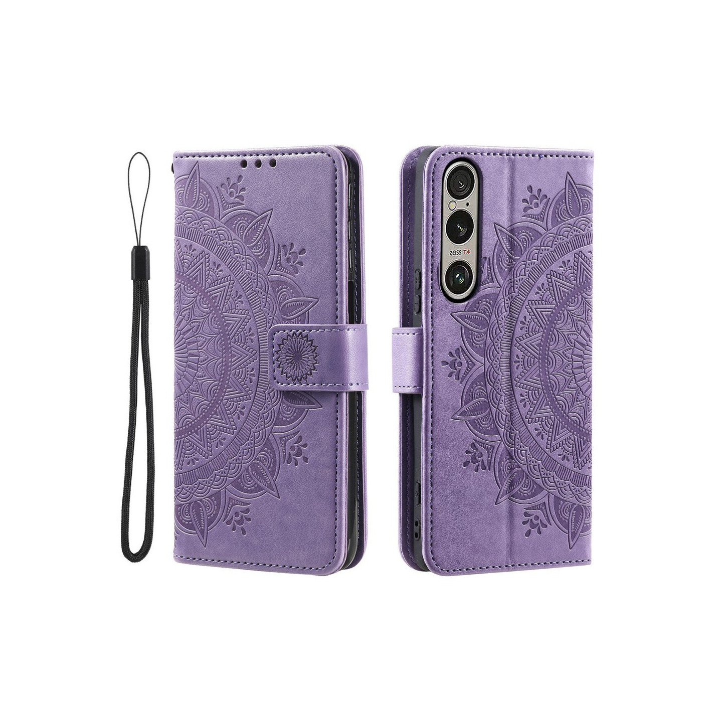 For Sony Xperia 1 VII Wallet Case Cover Shell Mandala Flower Pattern