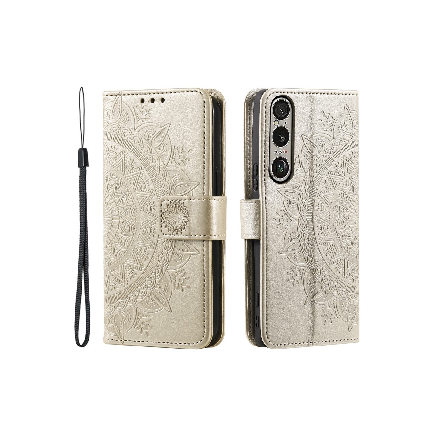 Til Sony Xperia 1 VII tegnebogscover Cover Shell Mandala Blomstermønster