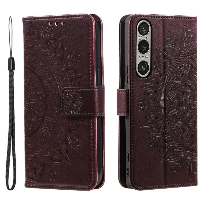 För Sony Xperia 1 VII plånboksfodral Fodral Skal Mandala blommönster
