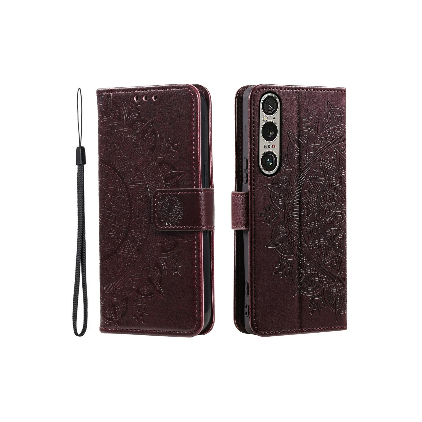 För Sony Xperia 1 VII plånboksfodral Fodral Skal Mandala blommönster