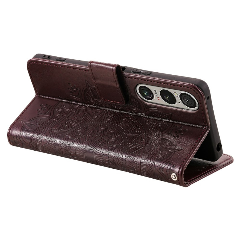 For Sony Xperia 1 VII Lommebok Deksel Shell Mandala Blomstermønster