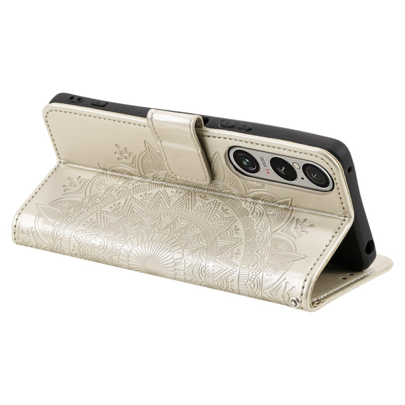 For Sony Xperia 1 VII Lommebok Deksel Shell Mandala Blomstermønster