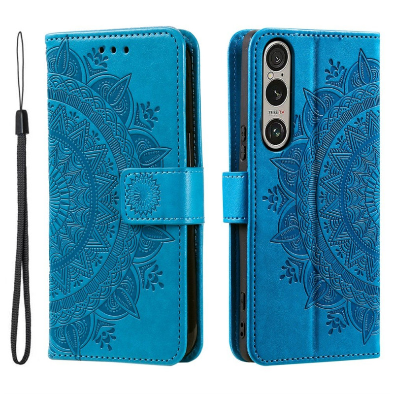 For Sony Xperia 1 VII Wallet Case Cover Shell Mandala Flower Pattern