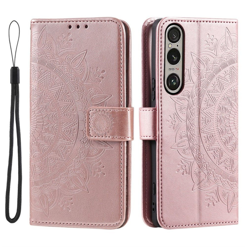 For Sony Xperia 1 VII Wallet Case Cover Shell Mandala Flower Pattern
