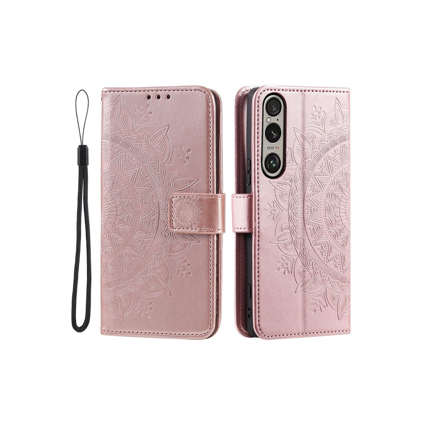Til Sony Xperia 1 VII tegnebogscover Cover Shell Mandala Blomstermønster