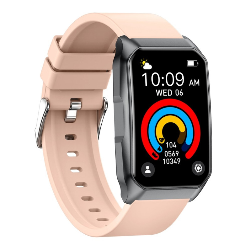 Smartwatch med opkald Bluetooth-sundhedsmåler Fitnesstracker Smartwatch - Lyserød