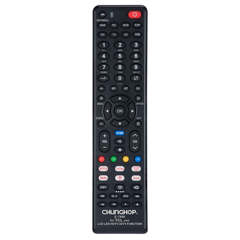 TV fjärrkontroll CHUNGHOP Ersättning för E-T908 För TCL TV