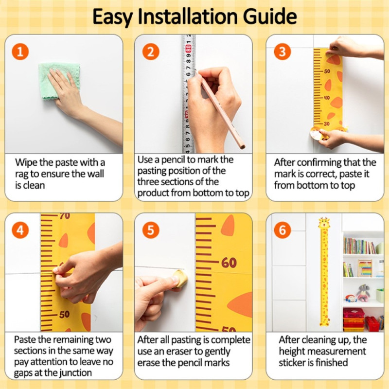 Veggklistremerke for mål av vekstlengde - Vekstdiagram - Kanin