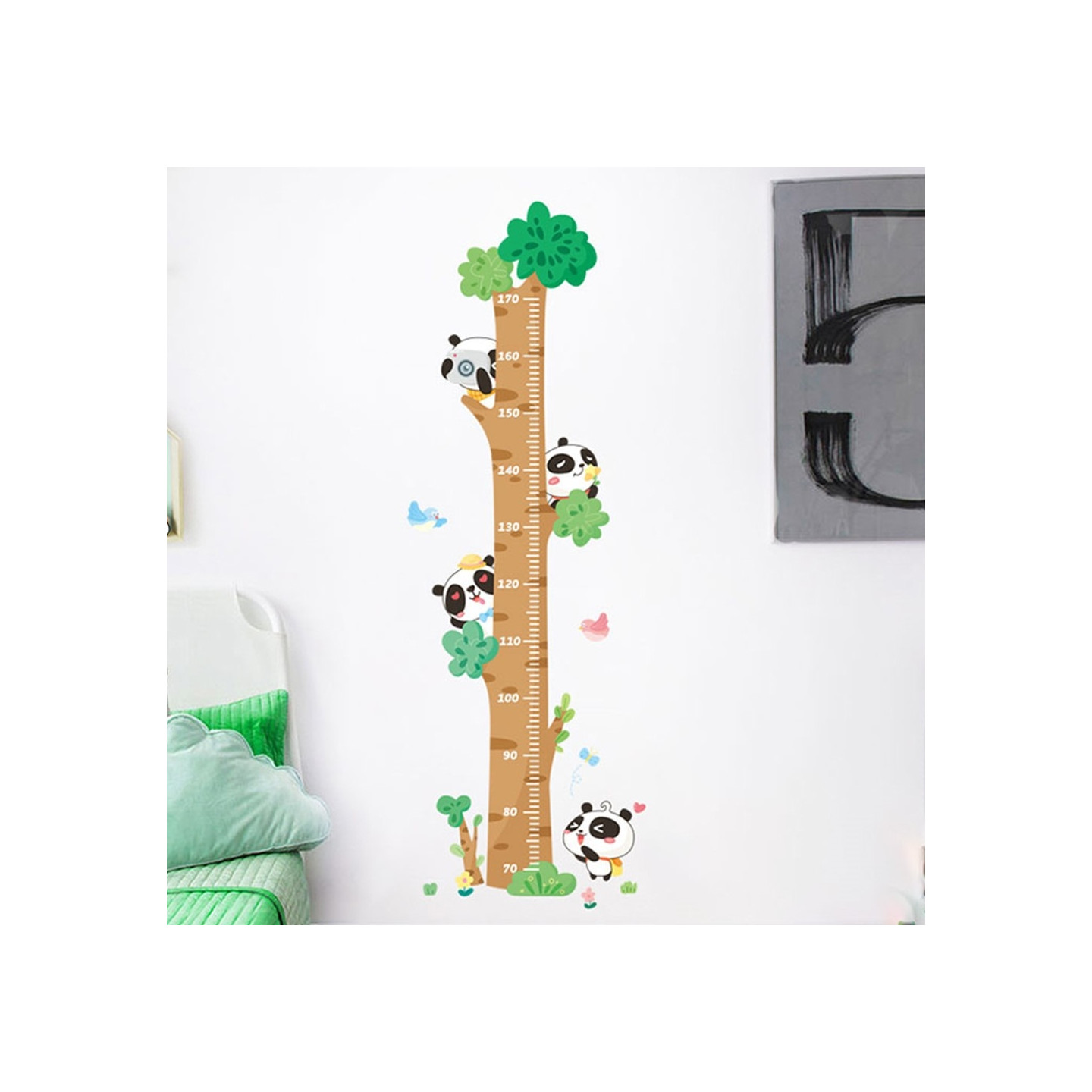 Measure Growing Length Wall Decal Growth Chart Wall Sticker - Panda