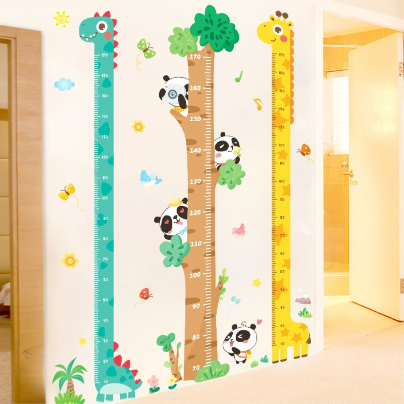 Measure Growing Length Wall Decal Growth Chart Wall Sticker - Panda