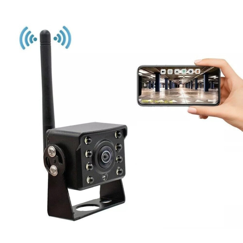 Yönäköinen laajakulmainen WiFi-kamera Vedenpitävä peruutuskamera Langaton turvalliseen ajoon