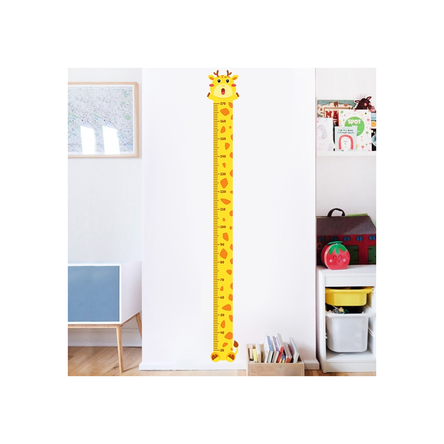 Mäta Växande Längd Väggdekal Tillväxt Diagram Väggdekal - Giraff