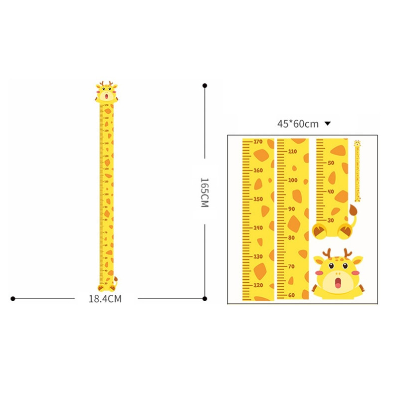 Measure Growing Length Wall Decal Growth Chart Wall Sticker - Giraffe