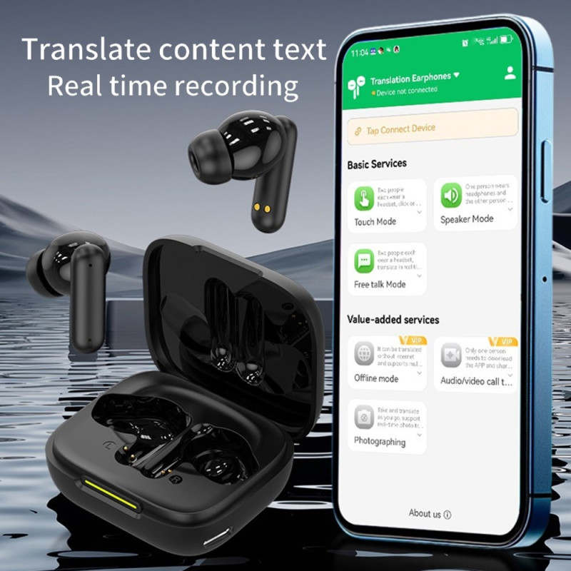 B19 150 språk oversettelse oversetter smart stemme Bluetooth in-ear hodetelefoner